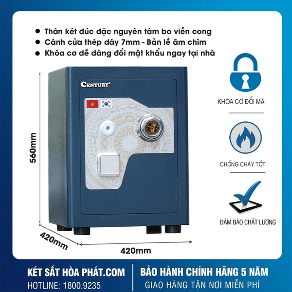 Thông số kỹ thuật chi tiết két sắt siêu cường Century SC40DM