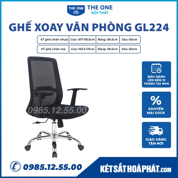 Ghế Xoay Văn Phòng Hòa Phát The One GL224 Chính hãng, Giá Rẻ