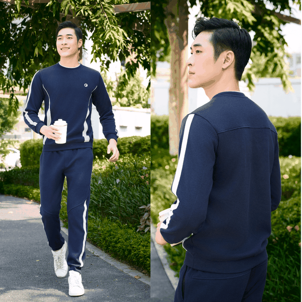 Bộ Nỉ Nam Cổ Chui Sọc Đơn