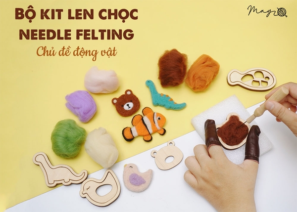 Bộ kit nhập môn len chọc needle felting cho người mới bắt đầu