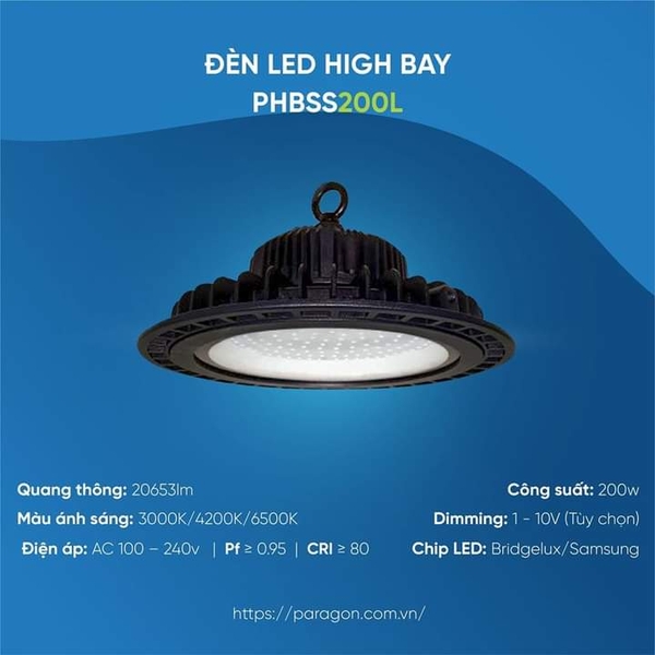 Đèn LED HighBay 200W PHBSS200L