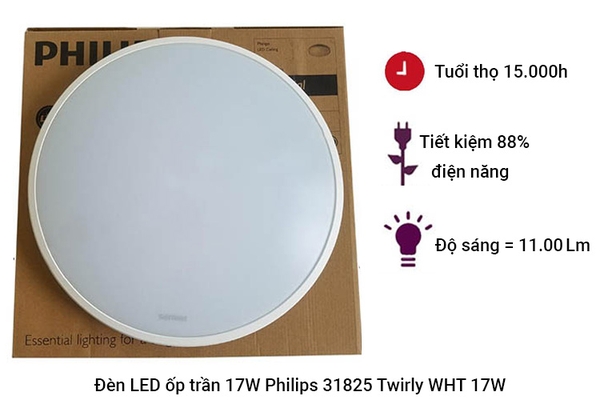 Đèn ốp trần LED 31825 Twirly 17W - 6500k