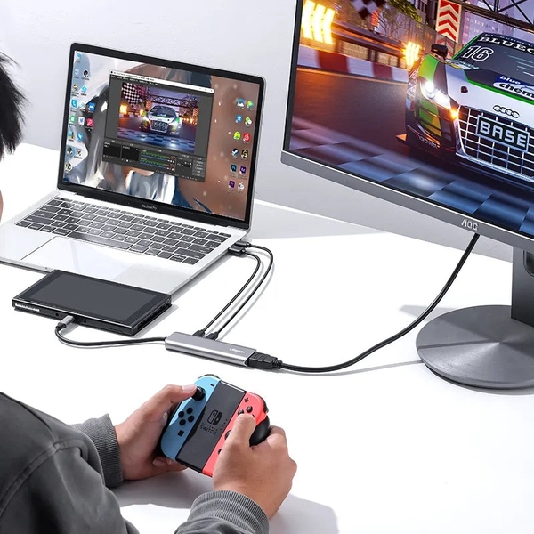 Ulanzi C060 Hub cáp Video Capture Card hỗ trợ Livestream / Record ghi hình D001 4 IN 1 chính hãng