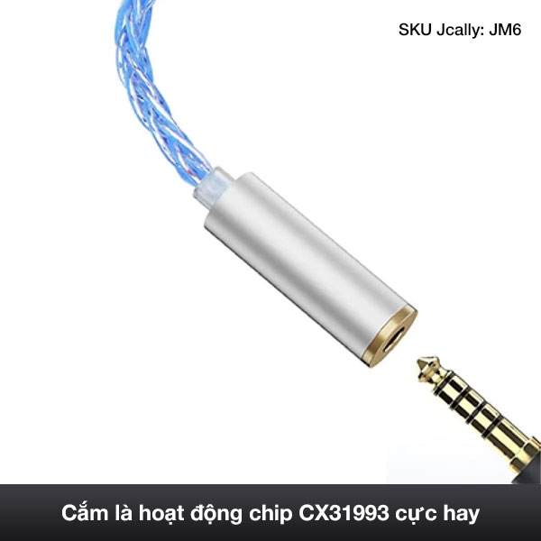 Cáp chuyển đổi âm thanh Jcally JM6 Type-C sang 3.5mm Cx31993 Hifi DAC 3.5mm