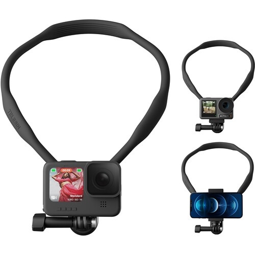 Telesin TE-HNB-003 - Vòng đeo cổ silicone gắn action camera và điện thoại thông minh, tháo lắp nhanh chính hãng
