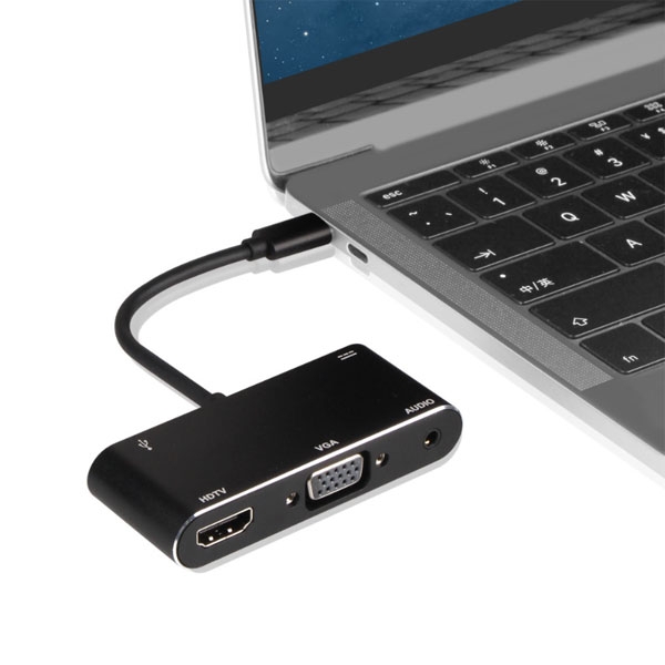 Hub cáp chuyển Type C 5 In 1 ra HDMI, VGA, USB 3.0, AUX 3.5mm, PD cực xịn Model 9573S New Firmware