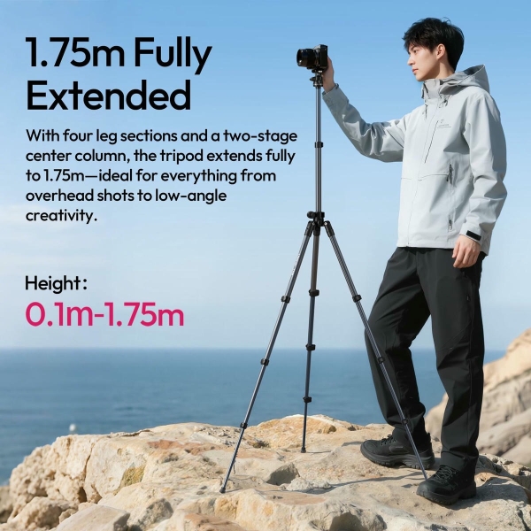 Chân máy ảnh quay phim hỗ trợ chụp Topshot Ulanzi TT-59 Cao 175cm Khả năng tải 10kg chính hãng