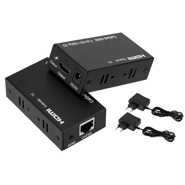 Box Bộ nối mở rộng kéo dài HDMI Sang Cổng Mạng Lan RJ45 Hỗ Trợ 60M Mẫu Xịn Lossless 10G - HDMI EXTENDER OVER CAT5/6