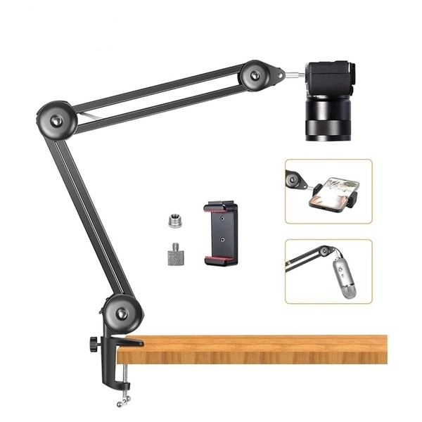 VIJIM Overhead Camera Desk Mount Stand - Chân gắn máy ảnh kẹp bàn tiện lợi Kit màu đen