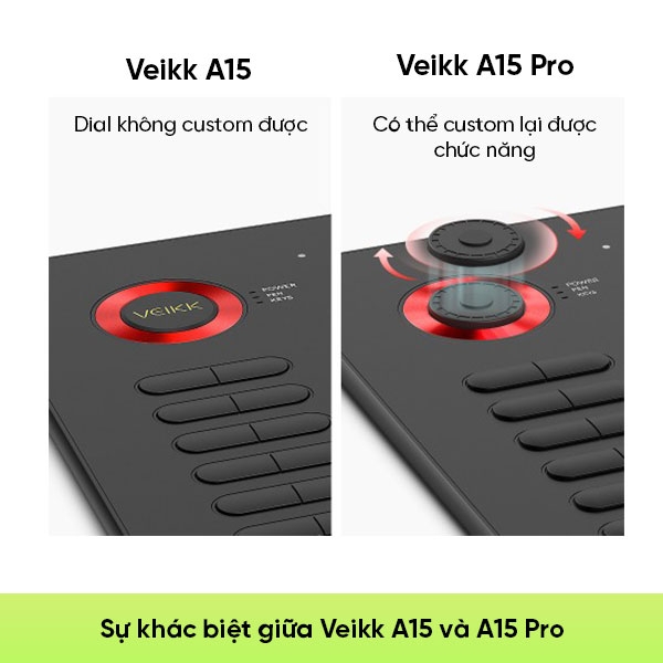 Bảng vẽ điện tử cảm ứng Veikk A15 Pro chính hãng - 12 phím custom cùng vòng xoay Dial