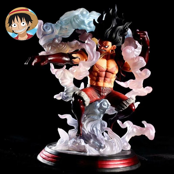 Hàng loại 1 - Mô Hình OnePiece Luffy nika gear 2 dáng đứng siêu ngầu 2 đầu  thay thế có led usb ( ko có dây sạc ) cao 40cm nặng 2500g ,