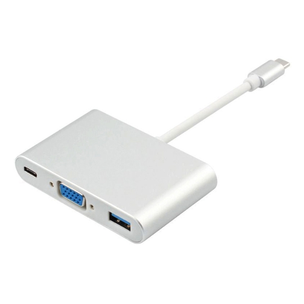 Hub chuyển USB 3.1 Type-C ra VGA USB 3.0 và PD 25W có hỗ trợ Dex - HL257 3 IN 1