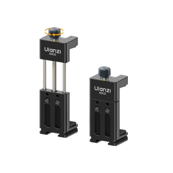 Kẹp điện thoại hợp kim nhôm Ulanzi MA33 tích hợp ngàm coldshoe, ngưỡng kẹp 60 - 95mm chính hãng