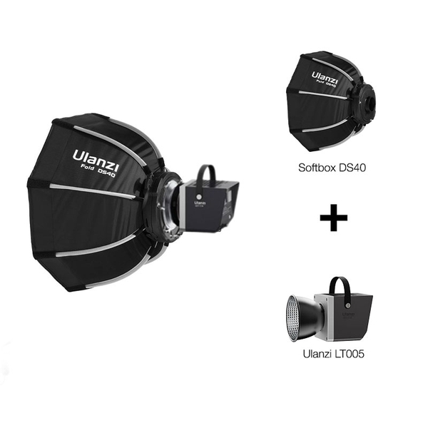 Softbox Octagon Ulanzi Fold DS40 40cm thiết kế tháo lắp nhanh chóng ngàm mini bowen kèm Grid L066