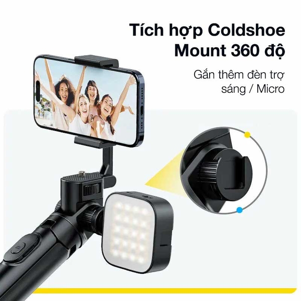 Tripod Ulanzi MT-70 Gậy chụp ảnh Selfie 3 chân có điều khiển Bluetooth cho điện thoại