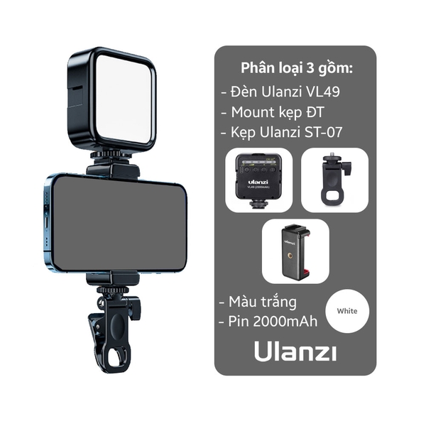 Bộ kit đèn quay chụp cho điện thoại Ulanzi VL49 / VL49 RGB gắn trực tiếp