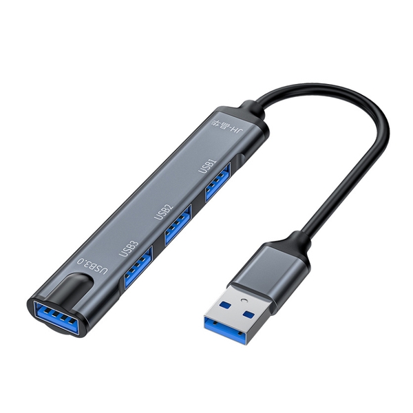 Hub apdater cáp chuyển đa năng USB-A ra 3 cổng USB 2.0 và 1 cổng âm thanh hỗ trợ đàm thoại micro Jinghua-HL655