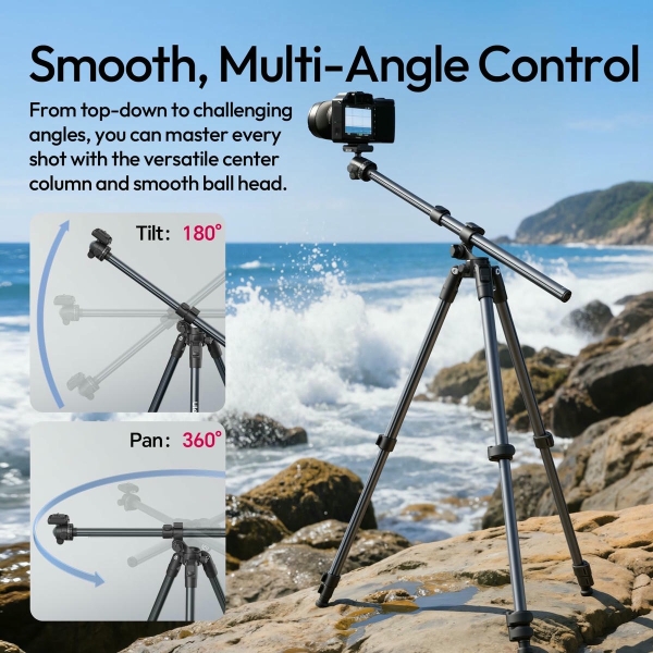 Chân máy ảnh quay phim hỗ trợ chụp Topshot Ulanzi TT-59 Cao 175cm Khả năng tải 10kg chính hãng