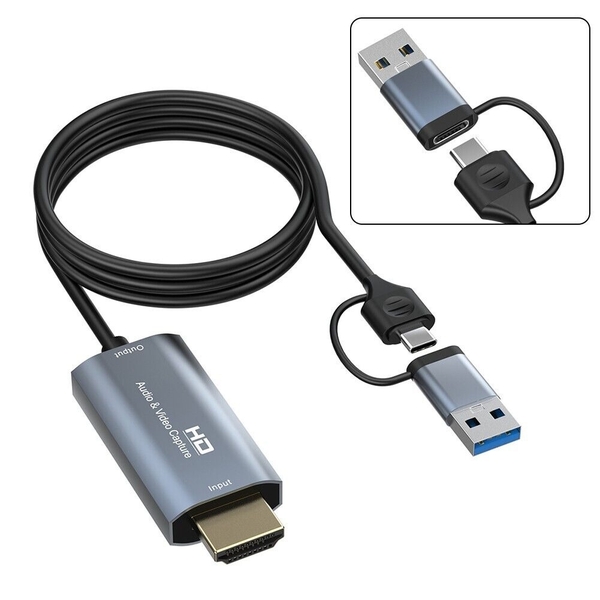 Cap HDMI Video Capture ra cổng USB3.0/Type-C dài 1.8M Model Z36B ghi hình nhanh chóng tiện lợi