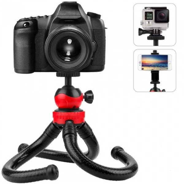 Chân máy ảnh Tripod Octopus JM 801 - Kèm Ballhead tháo rời và ngàm kẹp chữ U điện thoại