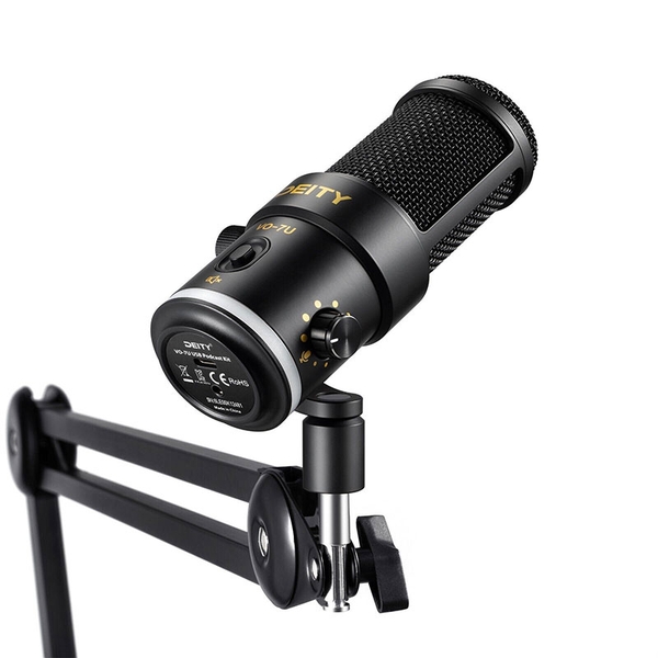 Deity VO-7U Boom Arm Kit USB Dynamic Podcast Microphone with RGB Lights for Game Podcast Stream YouTube (Black)