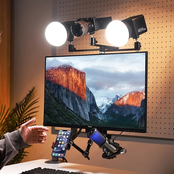 Ulanzi VS01 ngàm chuyển đổi VESA cho màn hình gắn thêm các phụ kiện rời kèm tay Arm và 3 đầu ball chính hãng