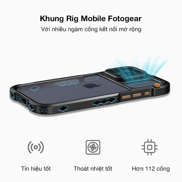 Bộ khung Rig Fotorgear hỗ trợ quay chụp cho iPhone 15 Pro / Promax chuyên nghiệp