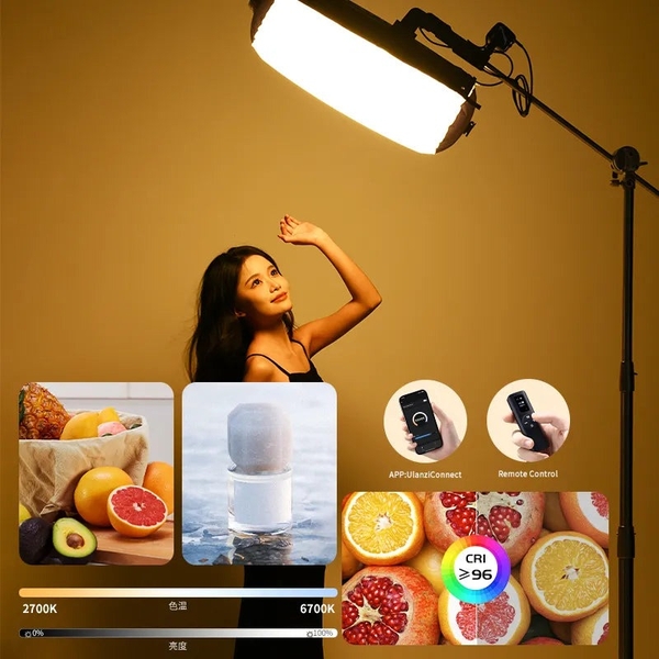 Bộ đèn ống dạng túi khí cầm tay Ulanzi AL60 gập gọn tiện lợi 60W hỗ trợ chụp ngoài trời chính hãng