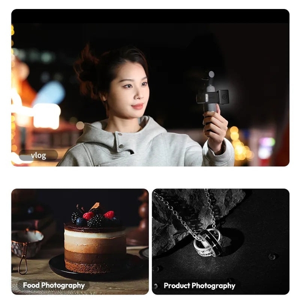 Đèn trợ sáng mini Ulanzi LM001 dành cho DJI Pocket 3 tích hợp pin 500mAh chính hãng