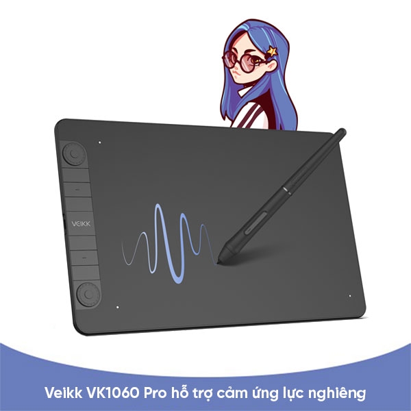 Bảng vẽ điện tử VEIKK VK1060 Pro - KT 10x6 Inch tương thích với Android, Windows và Mac OS