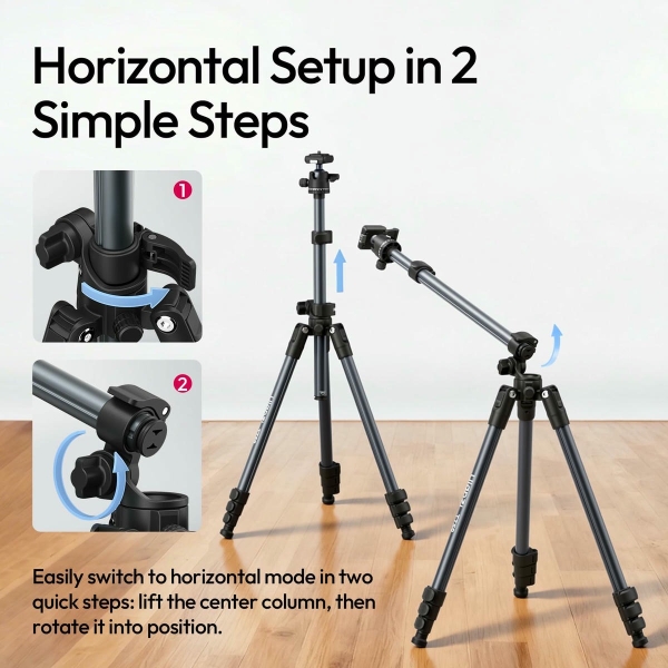 Chân máy ảnh quay phim hỗ trợ chụp Topshot Ulanzi TT-59 Cao 175cm Khả năng tải 10kg chính hãng