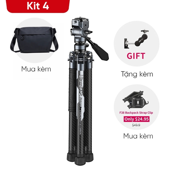 Ulanzi F38 Quick Release Video Travel Tripod 3318 cao cấp chính hãng