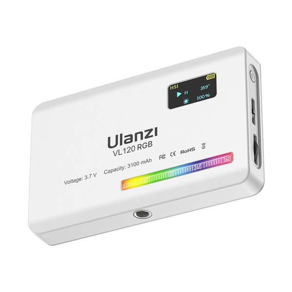 Ulanzi VL120 RGB trắng Đèn Led mini 20 hiệu ứng ánh sáng kèm Silicon Smooth mềm tản sáng