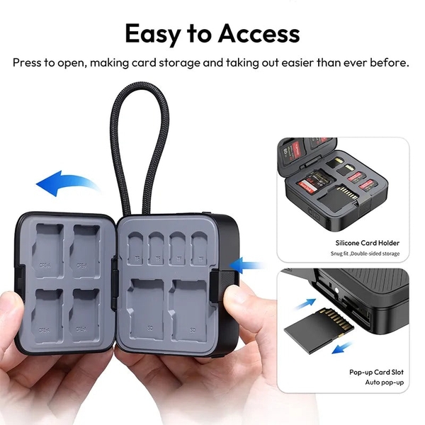 Bộ case đọc thẻ nhớ Ulanzi CRC10 tốc độ truyền tải dữ liệu 10 Gbps, chất liệu hợp kim cao cấp chính hãng