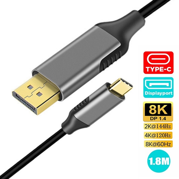 Dây Cáp Type C To DP DisplayPort 4K 60Hz Thunderbolt 3 Dài 1.8M HL151