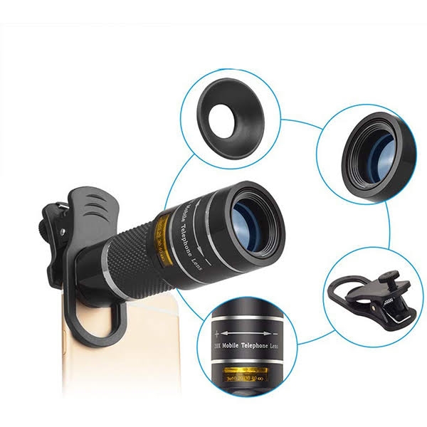 Bộ ống kính zoom cho điện thoại di động Apexel Telephoto 20X - Có giá đỡ 3 chân