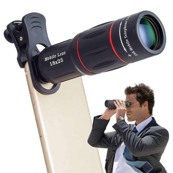 Bộ lens kit Apexel 4in1 tele 18x, mắt cá, góc rộng, macro cho điện thoại - Kèm tripod