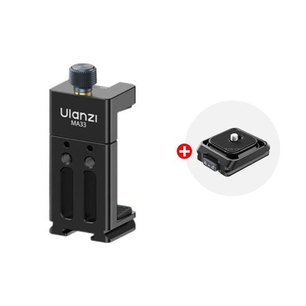 Kẹp điện thoại hợp kim nhôm Ulanzi MA33 tích hợp ngàm coldshoe, ngưỡng kẹp 60 - 95mm chính hãng