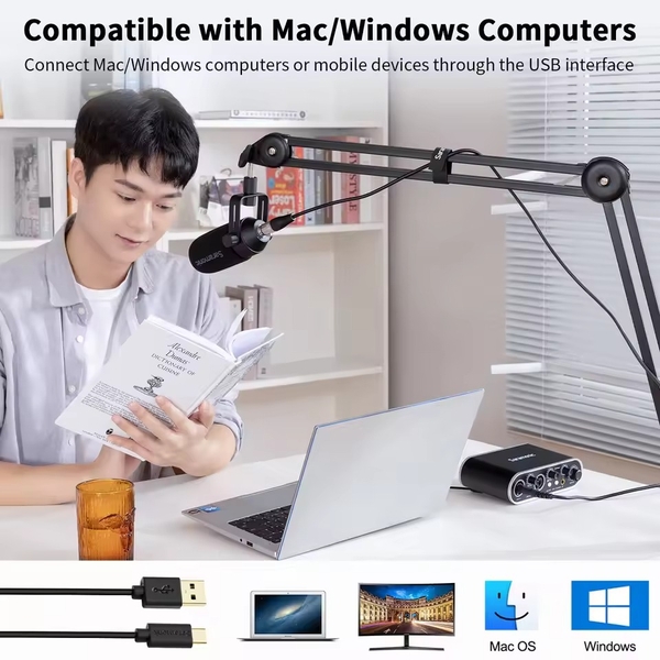 Saramonic MV Mixer dual-channel audio interface Bộ hỗ trợ thu âm USB kênh đôi chính hãng