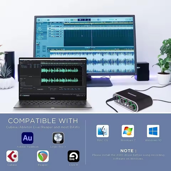 Saramonic MV Mixer dual-channel audio interface Bộ hỗ trợ thu âm USB kênh đôi chính hãng