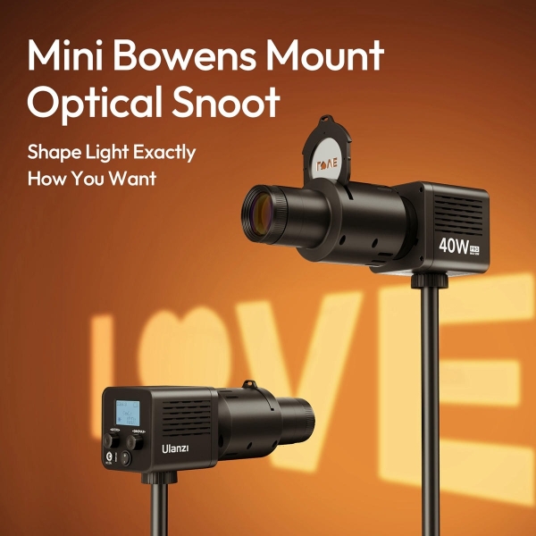 Bộ Mount Optical Snoot Mini Bowens Ulanzi LAS007 – Bộ tạo hiệu ứng tích hợp 10 tấm Gobo chính hãng