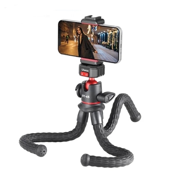 Chân Tripod Octopus Ulanzi MT-45 Claw Flexible Tripod Cho Điện Thoại/Máy ảnh Mirroless, DSLR - Tích hợp Cold Shoe