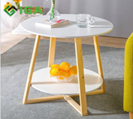 Bàn trà Bắc Âu Chân vuông 2 tầng mặt bàn