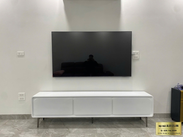Kệ tivi  đặt sàn màu trắng bo góc hiện đại -TV211