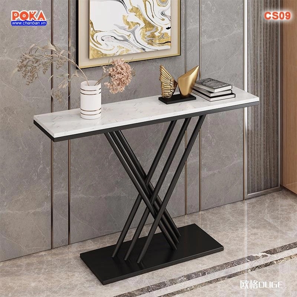 Bàn Console chữ nhật chân tròn CS18