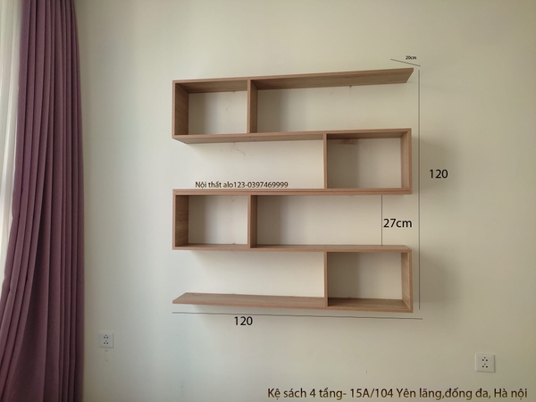 Kệ sách treo tường 4 tầng (120x120x20cm)