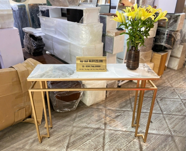 Bàn Console chữ nhật chân thẳng cổ điển  (120x35x80cm)