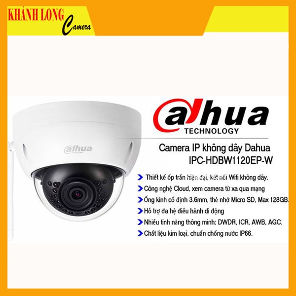 Camera Wifi Dome hồng ngoại 1.3 MB DAHUA IPC-HDBW1120EP-W