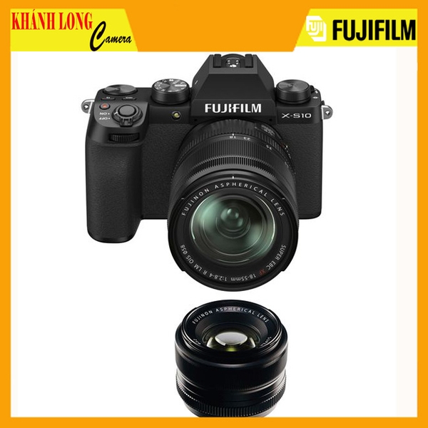 Fujifilm X-S10 kit XF 18-55mm và XF 35mm F1.4 - Mới 100%