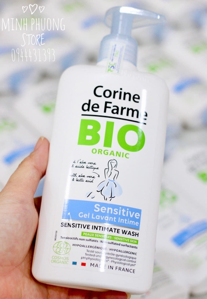 Dung Dịch Vệ Sinh Gel Corine De Farme Organic Intimate Sensitive